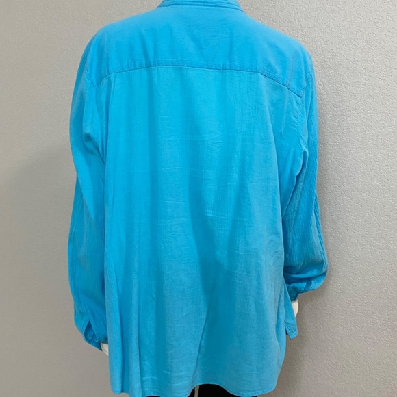 Tommy Hilfiger Turquoise Plus Top - Picture 6 of 11